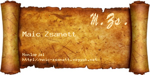 Maic Zsanett névjegykártya
